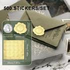 500 Pcs Gold Envelope Seal Stickers  Embossed Gold 