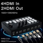 Live Streaming Video Mixer  4 Hdmi 4 Channel Input Video Switcher 2 Output Hd   