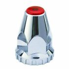 Threaded Lug Nut Cover With Flange 33mm X 2 1 8 Red Color Top Reflector 10 Pcs