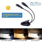 Rechargeable Music Stand Light  Clip On Reading Light  8 Led Book Lamp  3-level