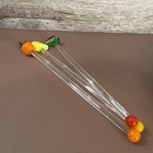 Vintage Glass Swizzle Sir Sticks Blown Glass Fruit  Watermelon  Lemon  Andorange