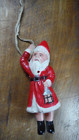 Antique vintage Celluloid Ornament Santa Figure W  Lantern  Japan  7  - As Found