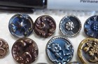 Lot Of 16 Antique Victorian Metal Buttons 7 16  To 9 16 