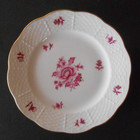 Set Of 6 Herend Nanking Bouquet Pink Raspberry Bread Plates 6 3 8  Hand Painted
