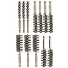 12pcs For Power Drill Cleaning Stainless Steel Bore Brush Wire Brush 1 4  Shank