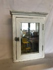 Antique Vtg Shabby White 22x28 Wood Medicine Cabinet Mirror Chic Vtg 1243-26b