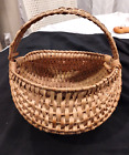 Antique Split Buttocks Gathering  Basket Primitive Appalachian Type