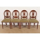 French Regency Louis Xvi Carved Mahogany Dining Chairs  Set Of Four