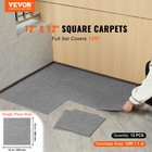 Vevor 12pcs Peel And Stick Carpet Tile Self Adhesive Floor 12    X 12    Light Gray