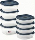 Rubbermaid Plastic Food Storage  Red  Blue Spruce  And Blue Vented Lids  16set 