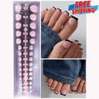 150x Press-on Fake Nail Tips Toenails Short Square French Soft Gel 15 Size Nails