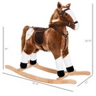 Qaba Kid Plush Rocking Horse Ride-on Baby Girl Toy Pony W  Realistic Sound Brown