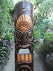 Tiki Tribal Wall Mask X 100cm - Large Hand Carved Wall Mount - Brown Tones