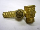 Antique Ornate Cast Brass Gas Valve Handle W  Barbed Fitting 5 8 -18 Thread