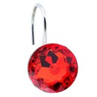 Acrylic Rhinestone Shower Curtain Hooks Red Fashion Decorative Set 12pcs