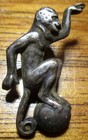 Vintage Antique French White  monkey Performs On Ball   Realistic Metal Button