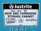 Justrite Sure Grip Ex 8923222 Undercounter Corrosives acid Safety Cabinet 22 Gal