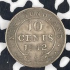 1942-c Newfoundland 10 Cents Lot f3914 Silver 