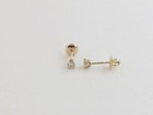 Diamond Stud Earrings 14k Yellow Gold Screw Back For Kids And Women