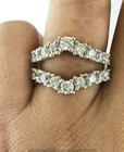 14k White Gold Plated 2ct Lab Created Diamond Enhancer Wrap Guard Ring Women s