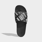 Adidas Adilette Cloudfoam Mens Size 7 Black White Print Fz1750 Slides Sandals