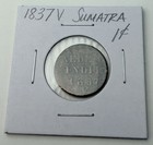 1837 Dutch East Indies Sumatra 1 Cent Copper V Mint Km 1 Colonial Coin