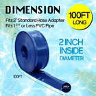 Pool Backwash Hose 2  X 100 Ft - Heavy Duty Layflat Sump Pump Hose  Weather And