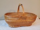 Vintage Wicker Rectangle Basket With Handle 11  X 7  X 4 