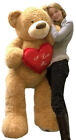 I Love You Giant Teddy Bear 5 Foot Soft Tan Color 60 Inches  Holds Large Heart