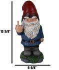 Feisty Rude Go Away  Gnome Dwarf Flipping The Bird Middle Finger Figurine 13 h