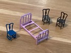 Vintage Tootsie Toy Chairs Metal Doll Furniture Kitchen Dining Dollhouse Bed Lot
