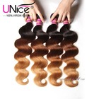 Unice 8a Brazilian Ombre Body Wave Human Hair Bundles Weaves 16 -26  Us T1b 4 27