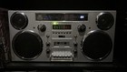 Gpo Brooklyn Retro Portable Boombox Silver Radio Cassette cd bt Player
