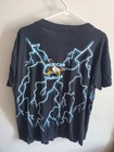 Vintage American Thunder Native American Wolf Lightning Print T Shirt Mens Large