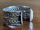 Vintage Taxco Mexico Sterling Silver Rope Bracelet Cuff 924 Marked And Signed