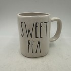 Set Of 6 Rae Dunn White Ceramic Mugs Valentine   s Day Black Large Letter Design