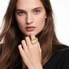 Bling Rhinestone Square Dial Elastic Finger Ring Quartz Watch Stretch Band