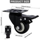2 Inch Wheel Casters set Of 4 Heavy Duty Casters with Brake no Noise Locking Pol