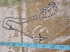 Elegant Antique Rosary With Sterling Silver Cross And Crystal Glass Beads 18   