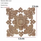 Square Unpainted Wood Carved Decal Corner Onlay Applique Frame Furniture Decor