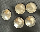 Genuine Vtg Indian Head Nickel Buttons Set Of 5
