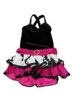 Showtime Creations Custom Dance Costume Black Velvet Leotard   Pink Sequin Skirt