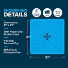 Large Non Slip Shower Mat With Drain Holes  Slipx Solutions Square Shower Mat