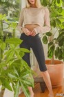 Women s Seamless Soft Cotton Stretch Basic Capri Knee Leggings Fitness Yoga 