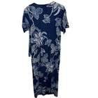 Vintage Ralph Lauren 1981 Authentic Roughwear Dress Medium Blue Floral Maxi Usa