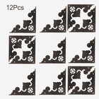 12pcs Antique Decorative Box Corner Decoration vintage Metal Book Corner Prot   