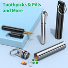 4 Pieces Metal Portable Toothpick Holder  Aluminum Alloy Pocket Toothpick Holder