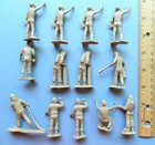 13 Vintage 1960s Marx Tan Plastic 54mm Cape Canaveral Space Toy Soldier Figures