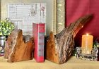 Redwood Book Ends Massive Artist Hand Cut Mcm Burlwood Live Edge Wood Ca Redwood