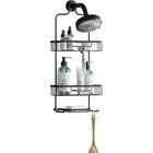 Rustproof Aluminum Shower Caddy Hanging Organizer W  Shelves Hooks   Soap Dish